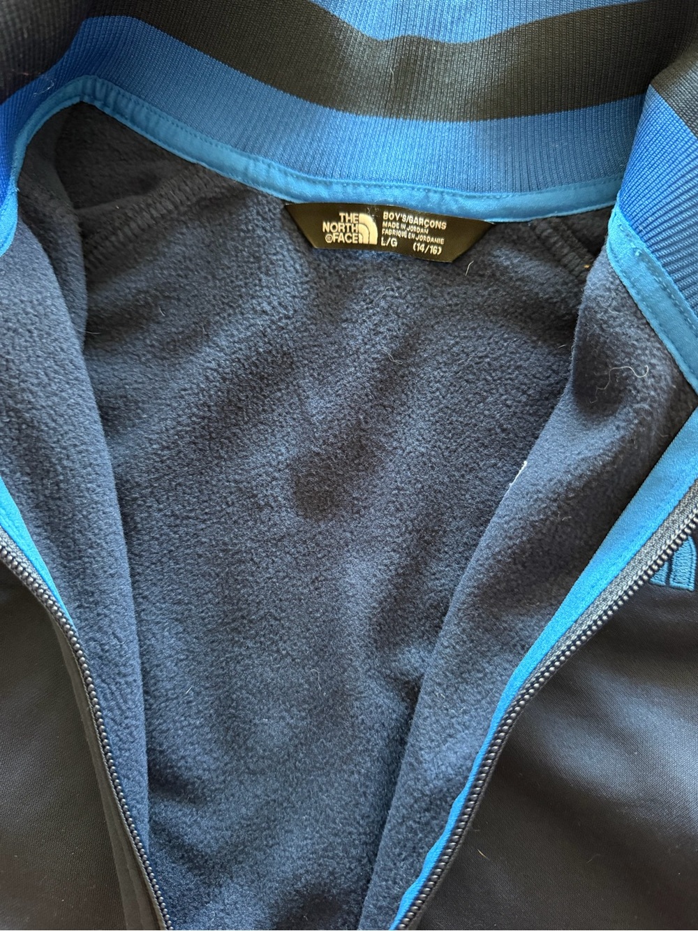 The North Face Navy Jacket with Bright Blue Trim